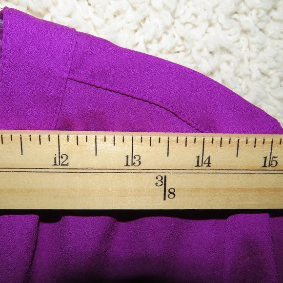 Express* Women's Long Sleeve‎ Curved Hem Split Neck 1/4 Button Down Blouse~ SP - Picture 5 of 8